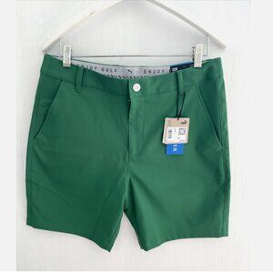 PUMA Green 8" Dealer Golf Shorts Pockets UPF50+ Stretch Waist Size 32 NWT $70